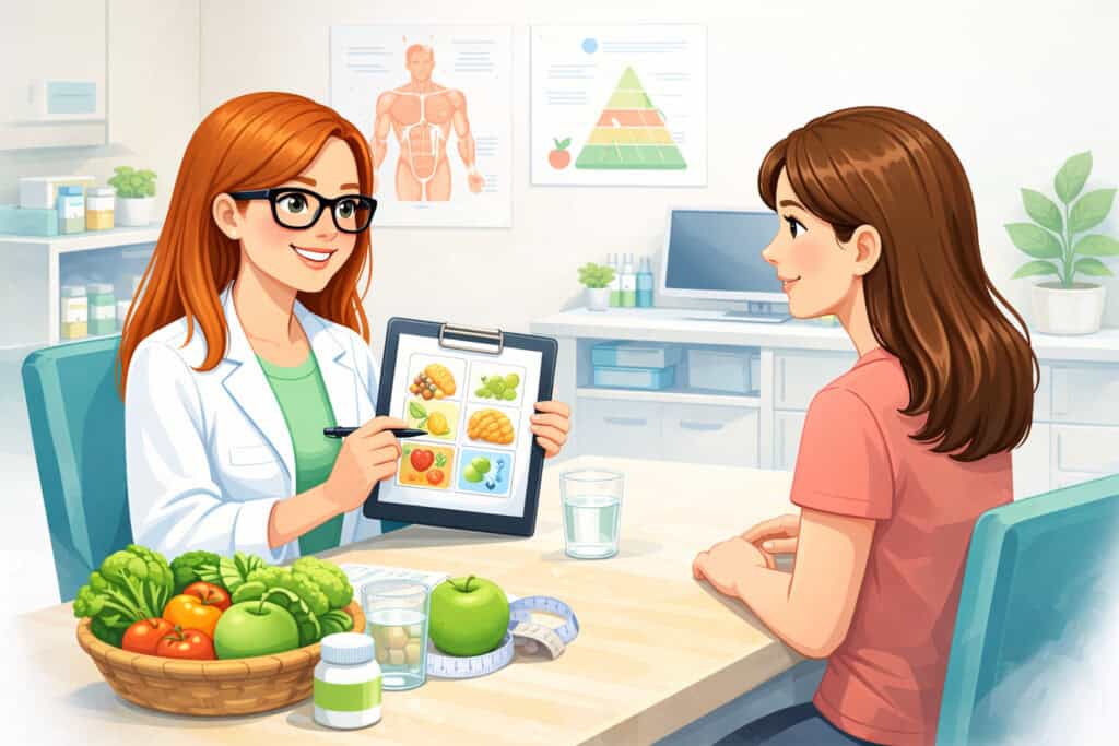 Személyes dietetikai konzultáció rendelőben